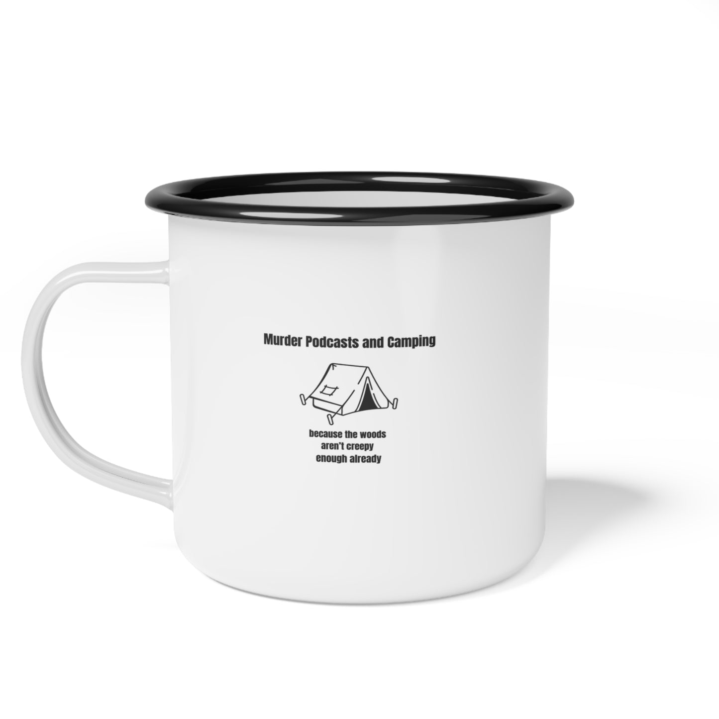 Enamel Camp Cup - Camping and True Crime Combo