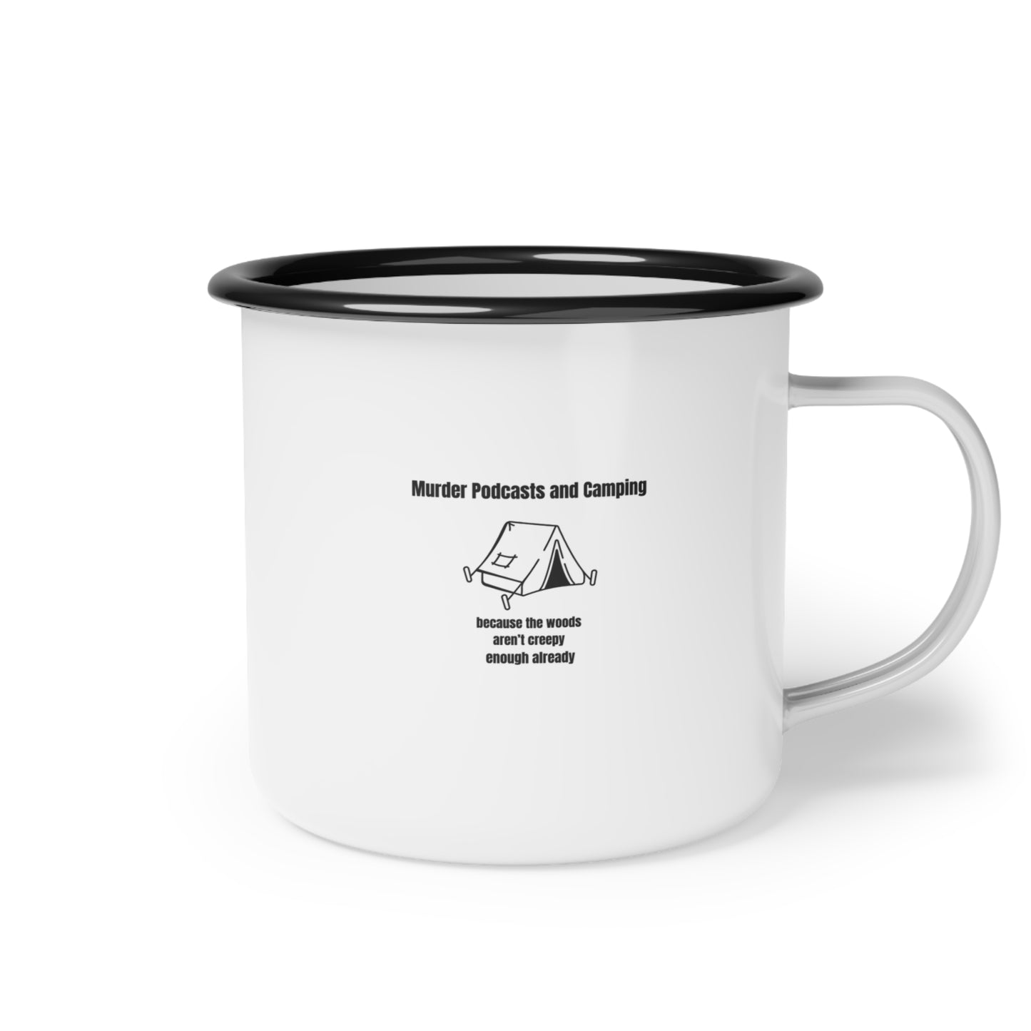 Enamel Camp Cup - Camping and True Crime Combo